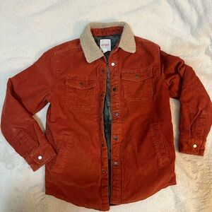 Kids' Orange corduroy Jacket with Sherpa Collar